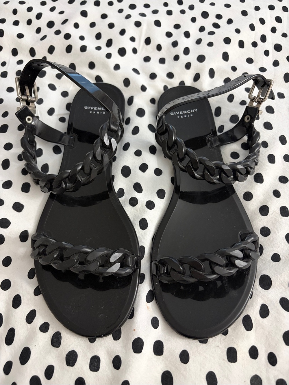 Givenchy Chain-Link Jelly Sandals